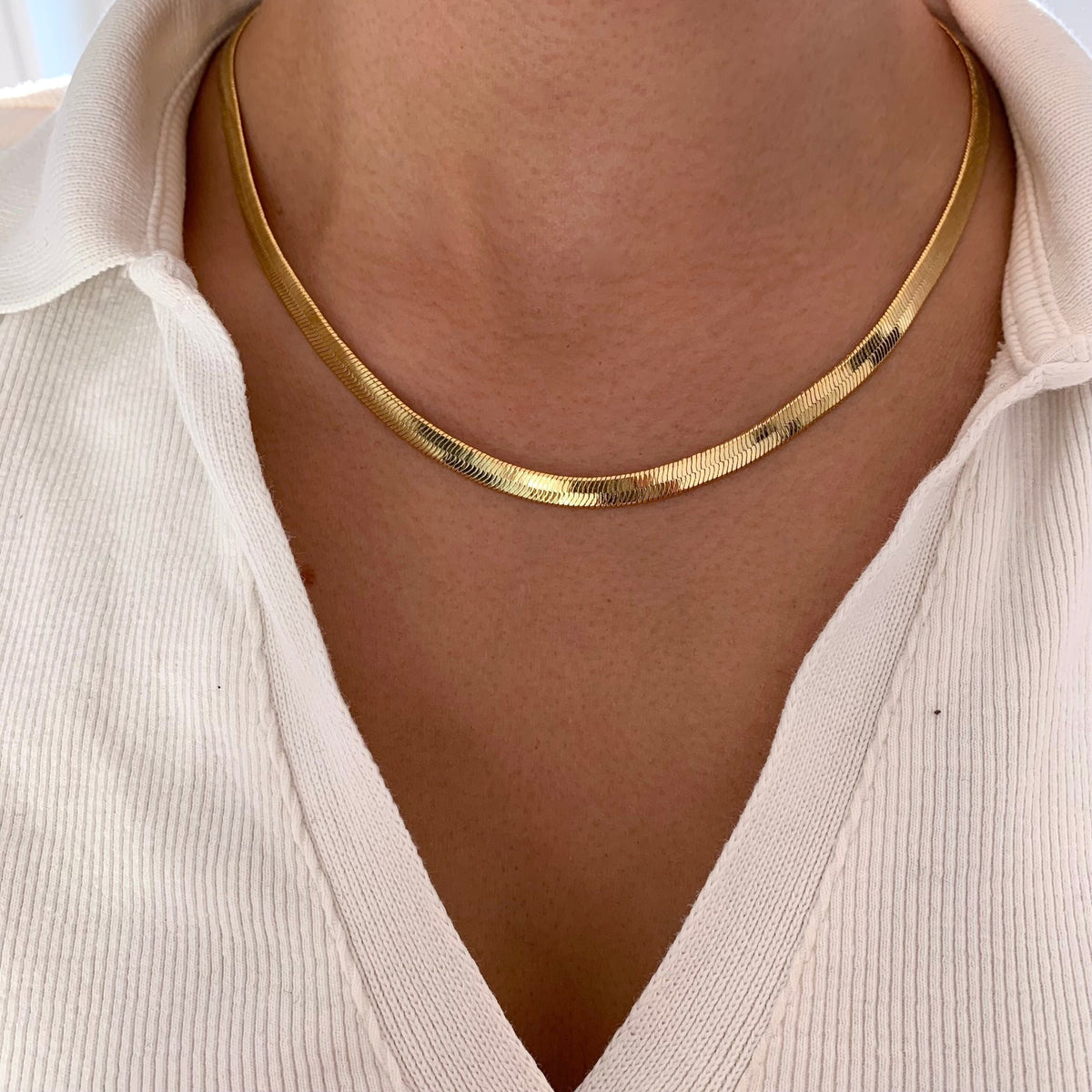 Collier chaîne serpentine large Tessa