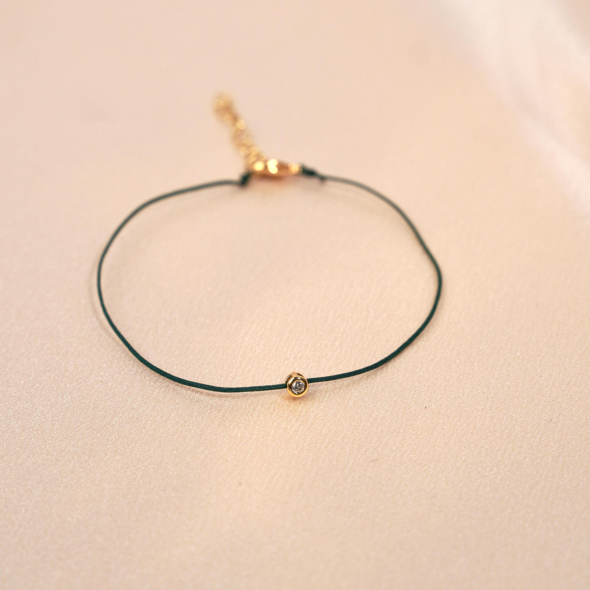 Bracelet cordon brillant zirconium plaqué or Albertine photo 2