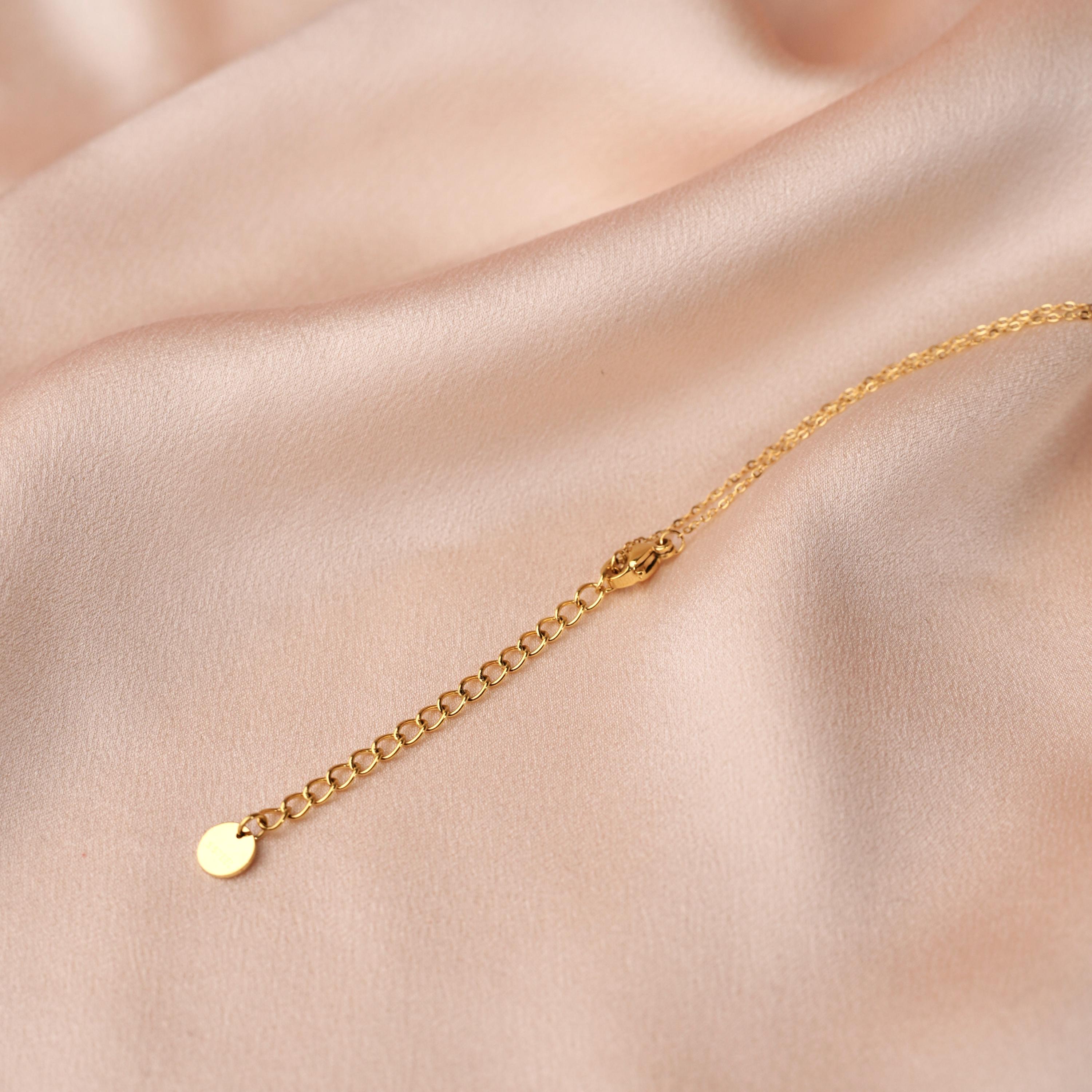 Collier acier inoxydable double rang chaine pendentif rond / Collier femme chaine à billes