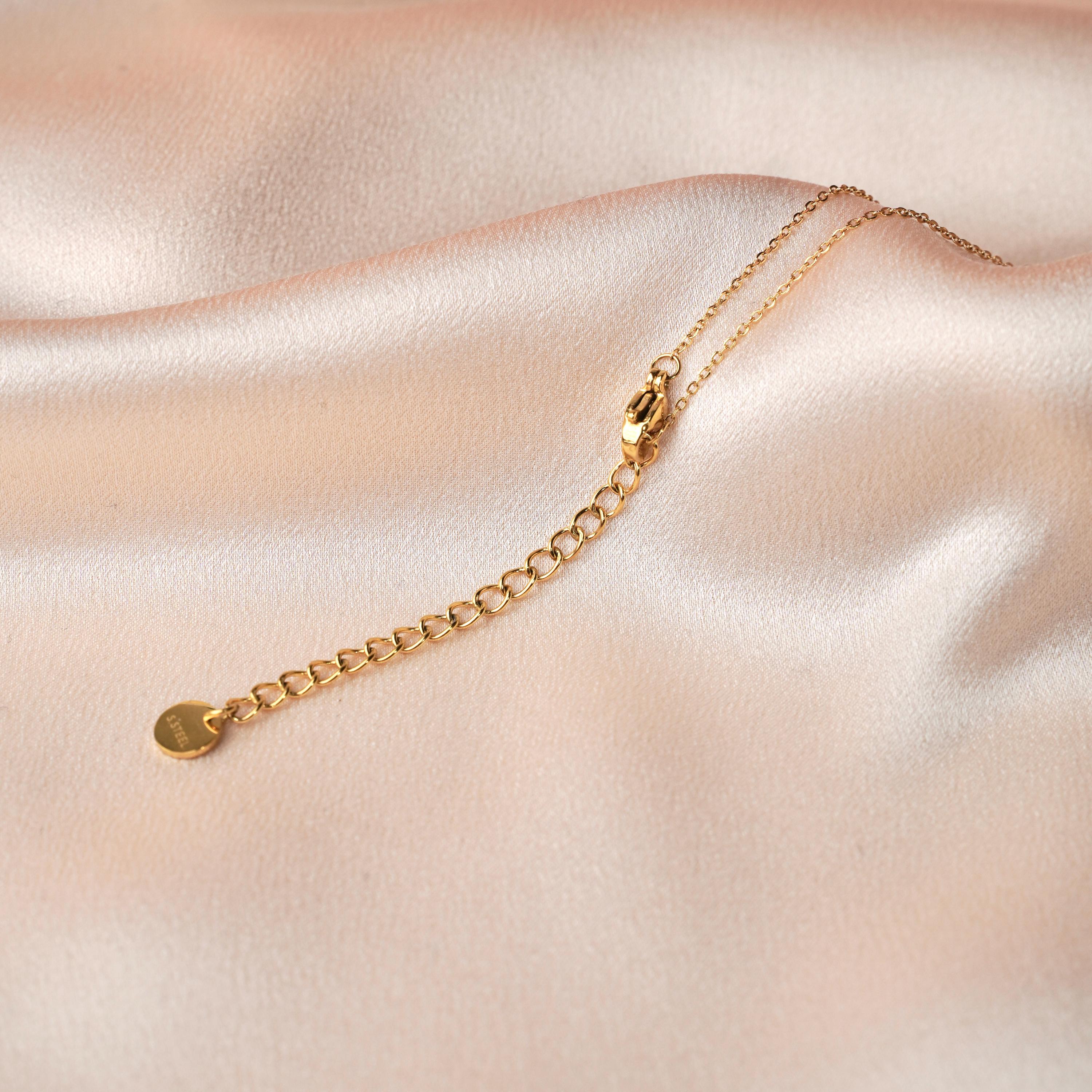 Collier fin chaine acier inoxydable pendentif pierre Agathe verte / Collier femme minimaliste chaine fine pierre naturelle goutte