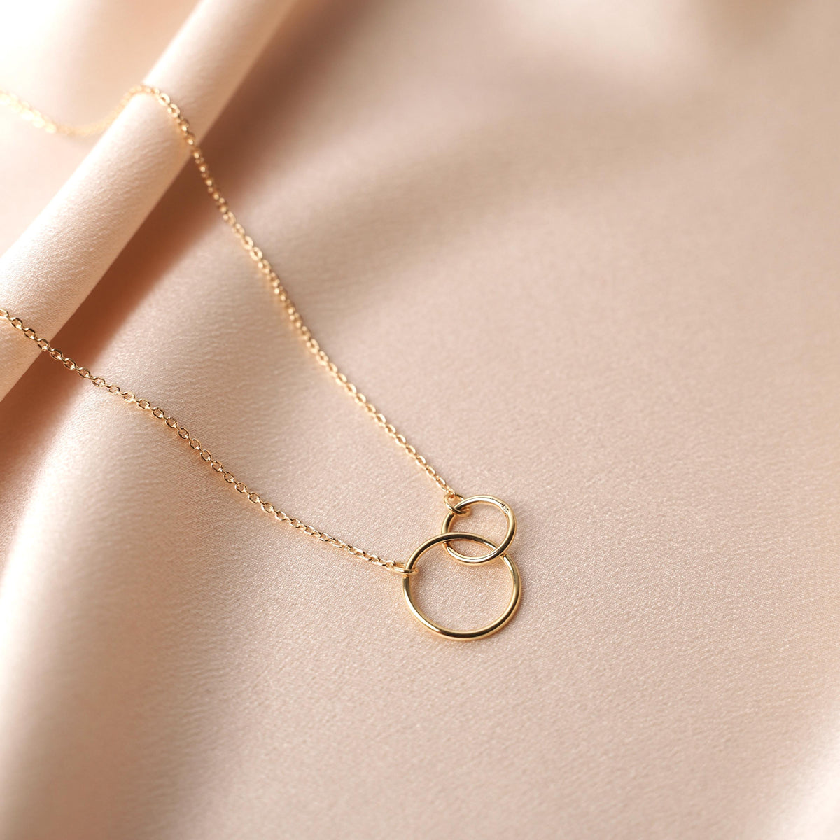 Collier chaîne fine deux anneaux entrelacés Colombe photo 2