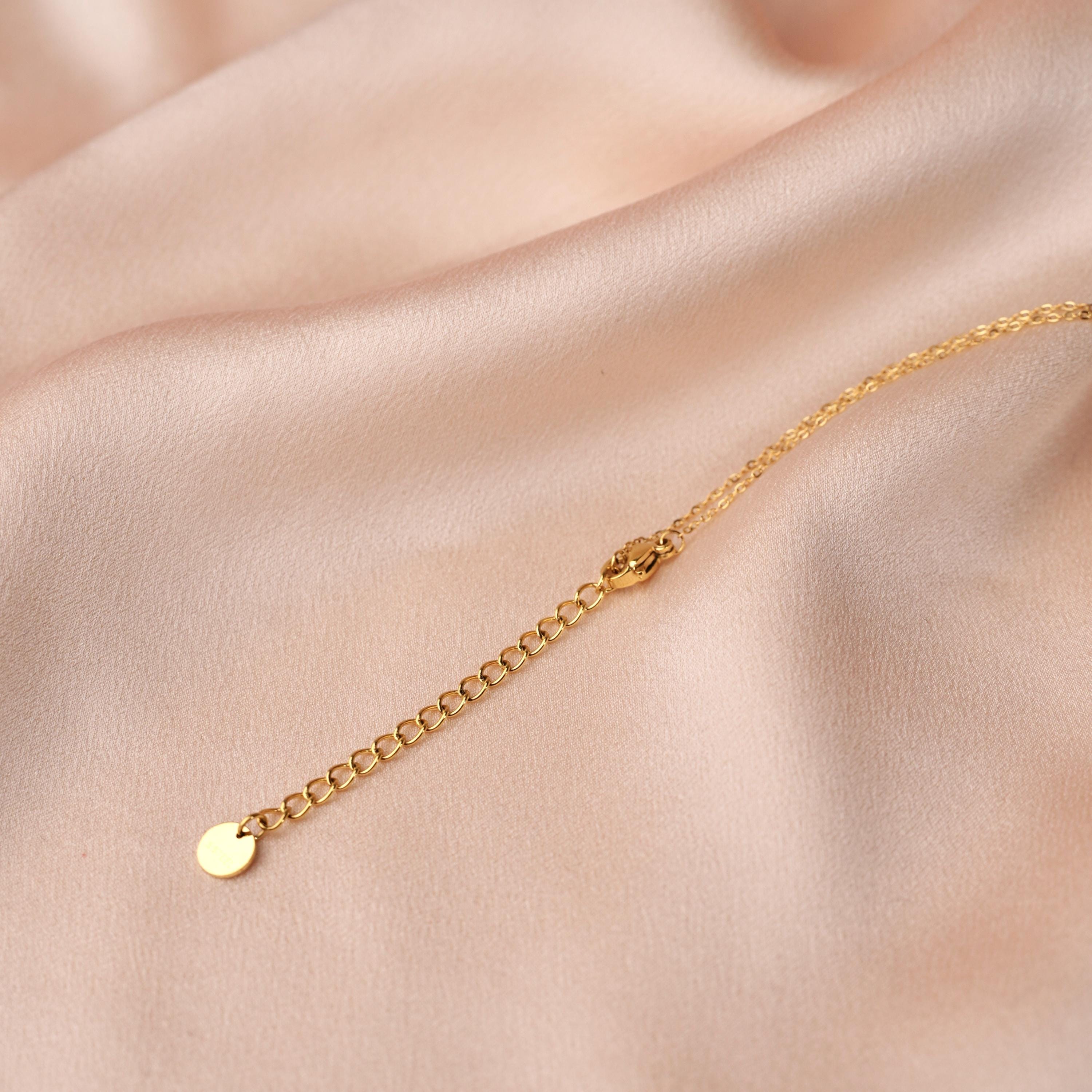 Collier acier inoxydable pendentif trèfle en nacre blanche / Collier femme fin chaine