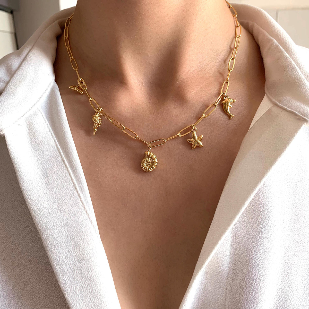 Collier breloques mer et plage Lorette photo 3