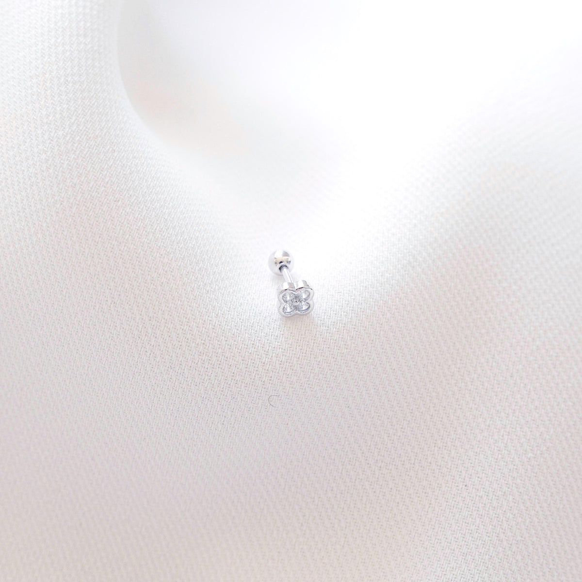 Piercing trèfle zircon argent 925 Nelly photo 3