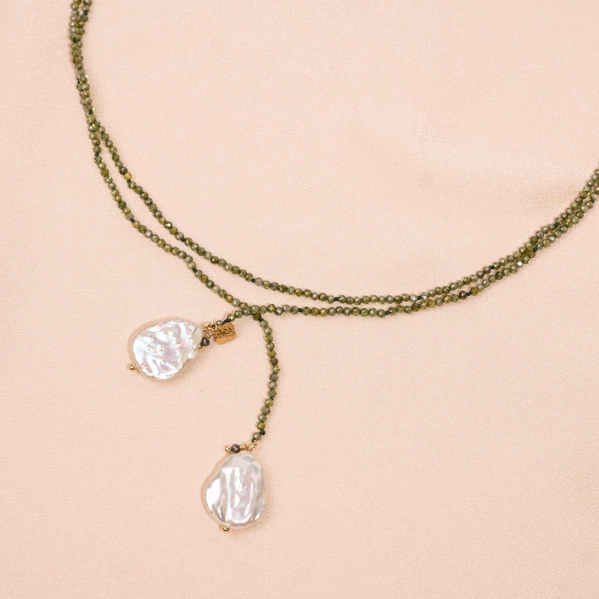 Collier perles cristal vert et perles Aurélia photo 3