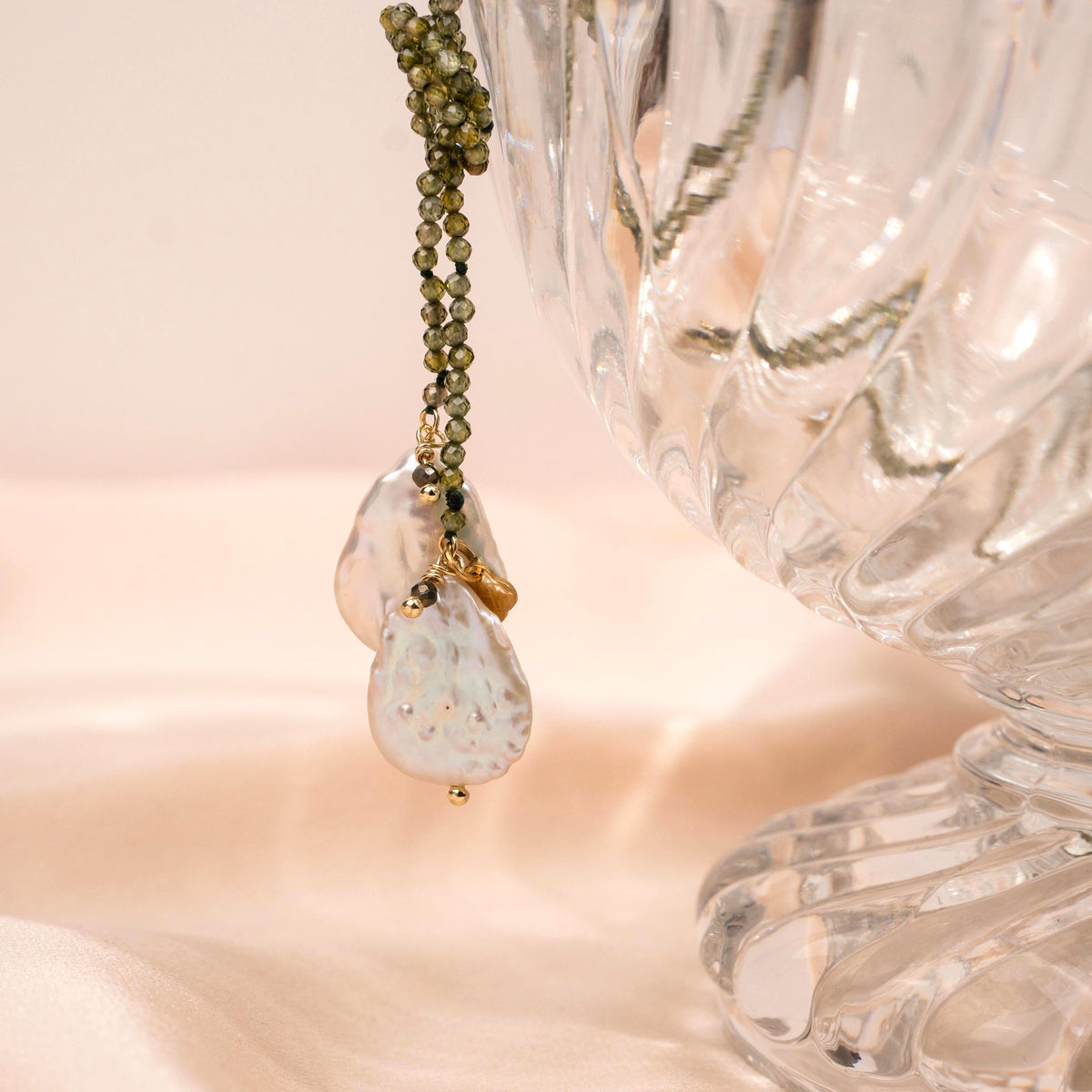 Collier perles cristal vert et perles Aurélia photo 6