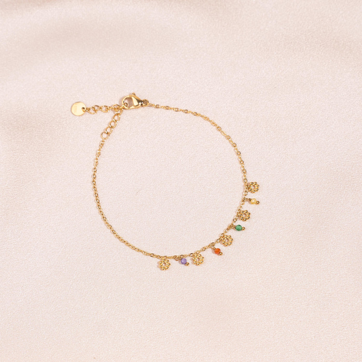 Bracelet fleurs pierres multicolores Daphné photo 5