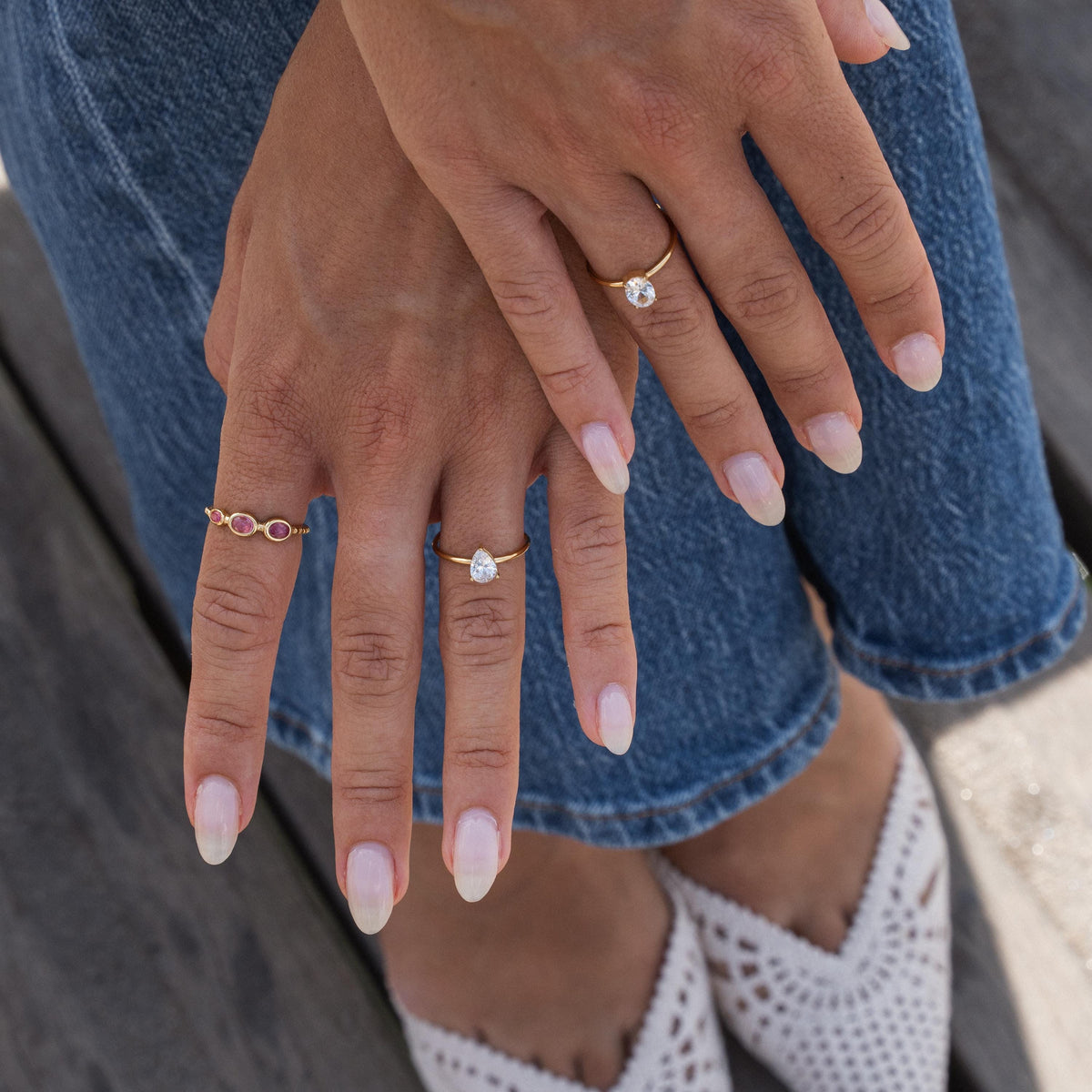 Bague femme solitaire zircon goutte Alma photo 5