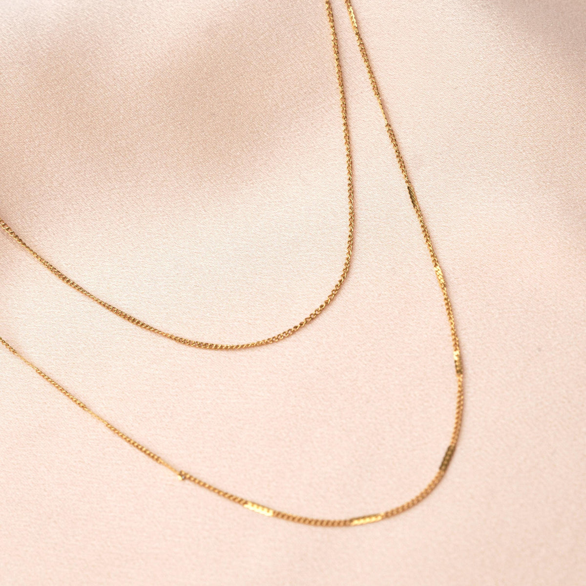 Collier double rang chaînes fines Coline