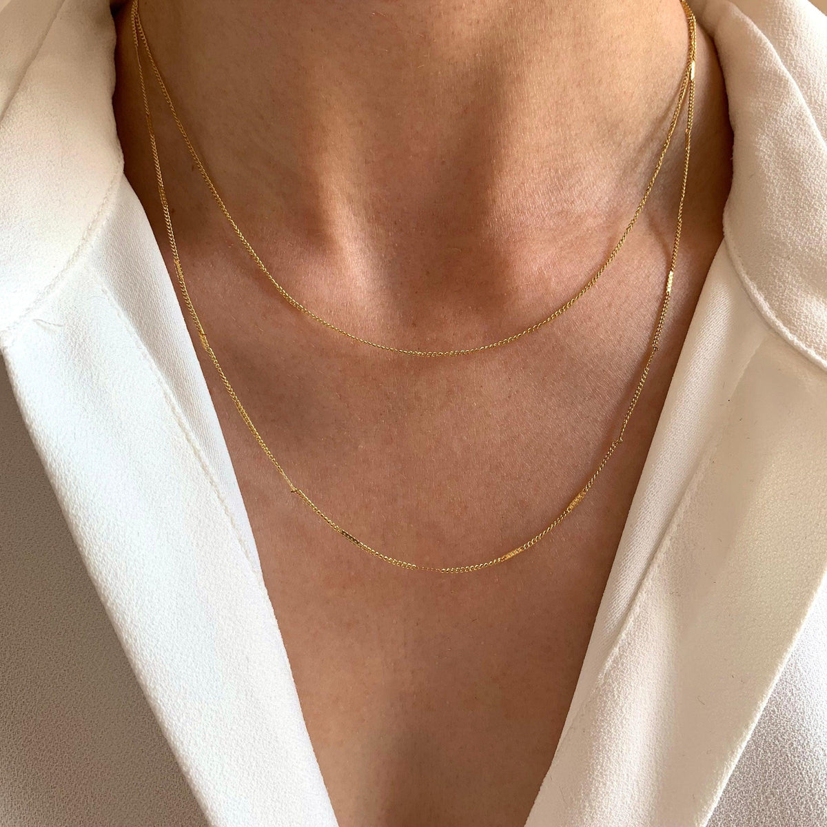 Collier double rang chaînes fines Coline photo 2
