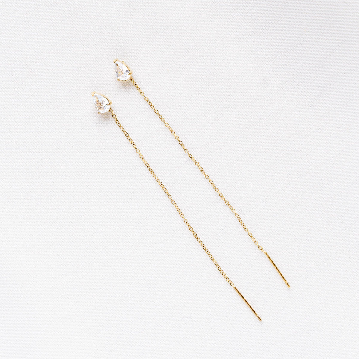 Boucles d'oreilles traversantes zircon vert Eulalie photo 4