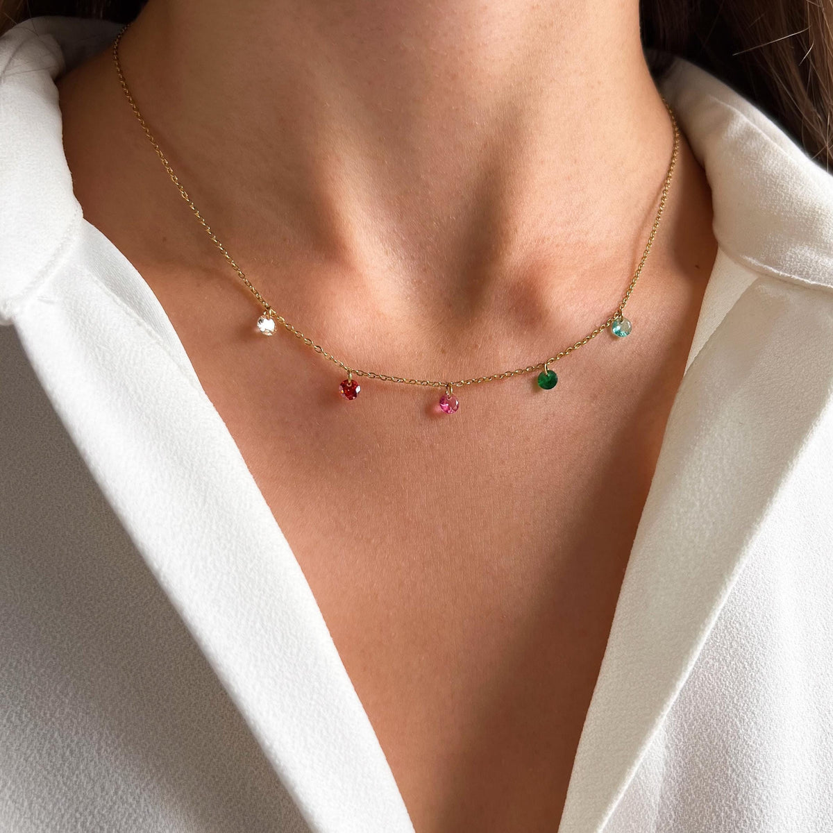 Collier zircons multicolores Laure photo 4