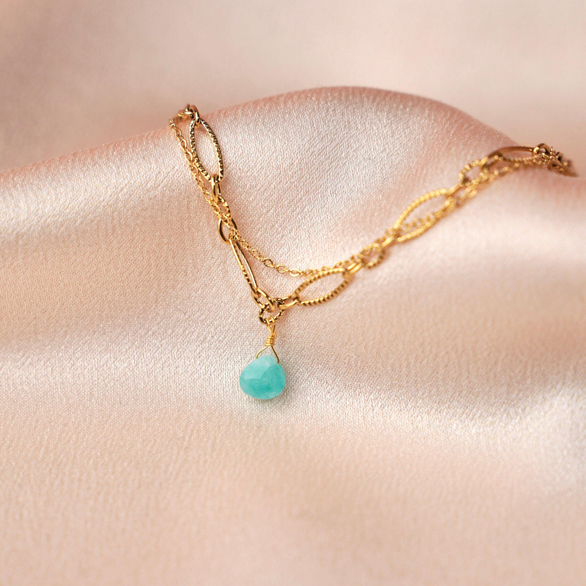 Bracelet double rang goutte amazonite Capucine photo 2