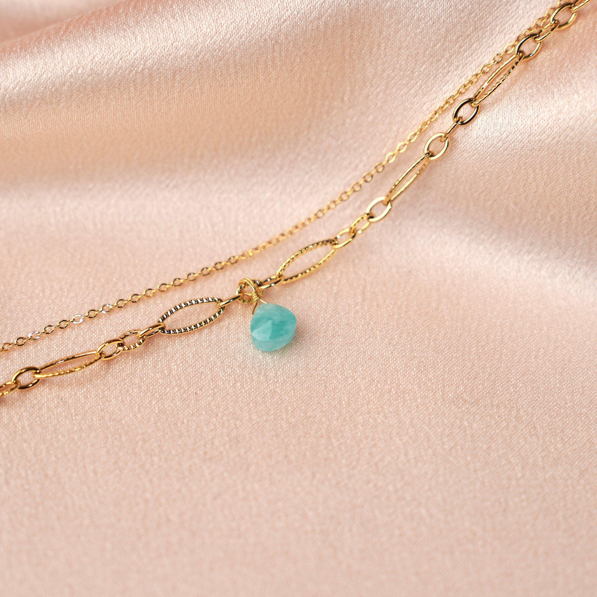 Bracelet double rang goutte amazonite Capucine photo 3