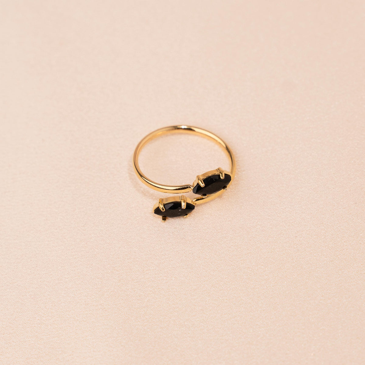 Bague pierre marquise onyx noir Lucille photo 5
