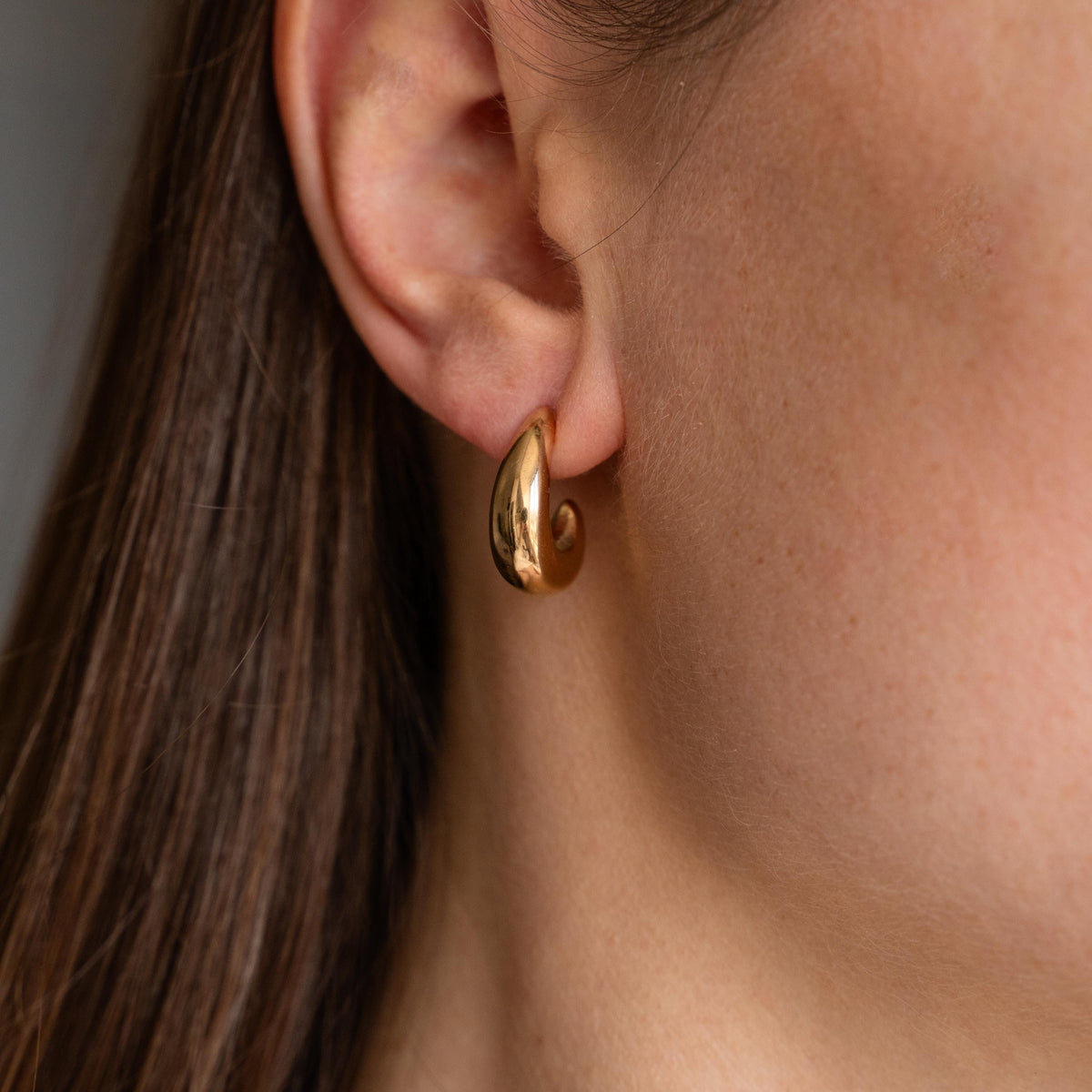 Boucles d'oreilles bombées dorées ovales Ophélie
