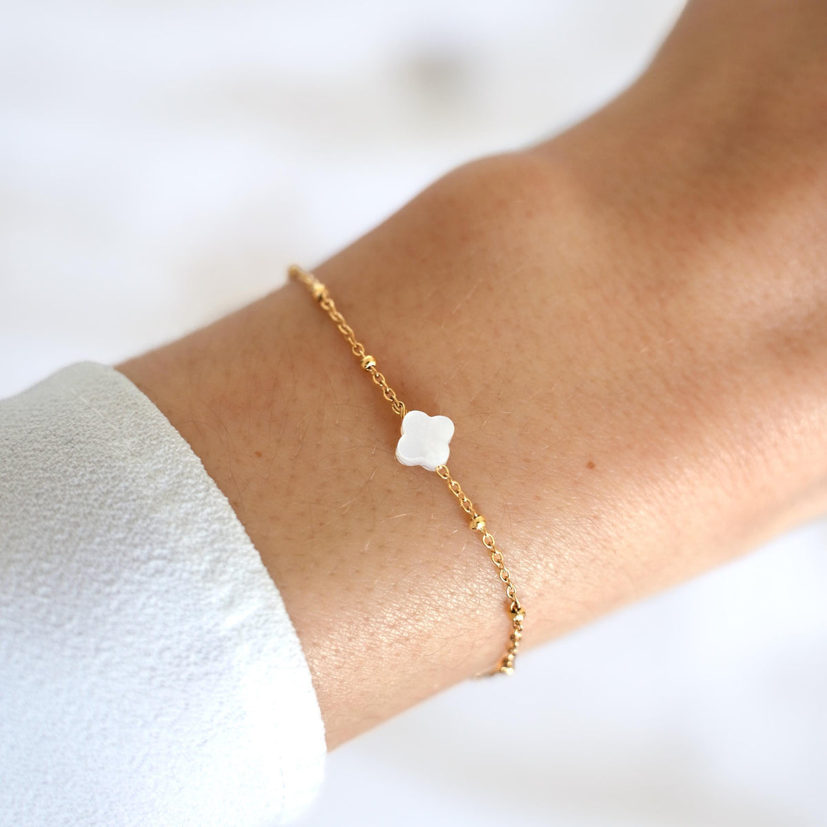 Bracelet femme trèfle nacre Saint-Honoré