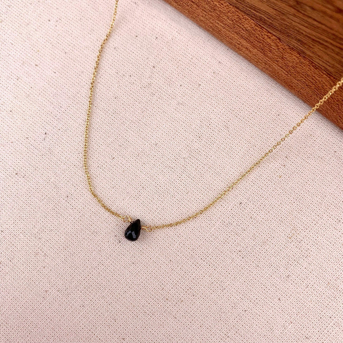 Collier pendentif ovale onyx noir Zélie photo 2