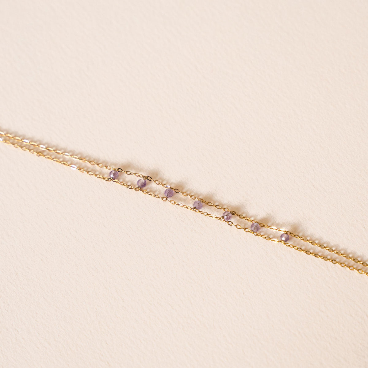 Bracelet chaîne fine perles vertes Saint-Germain photo 4