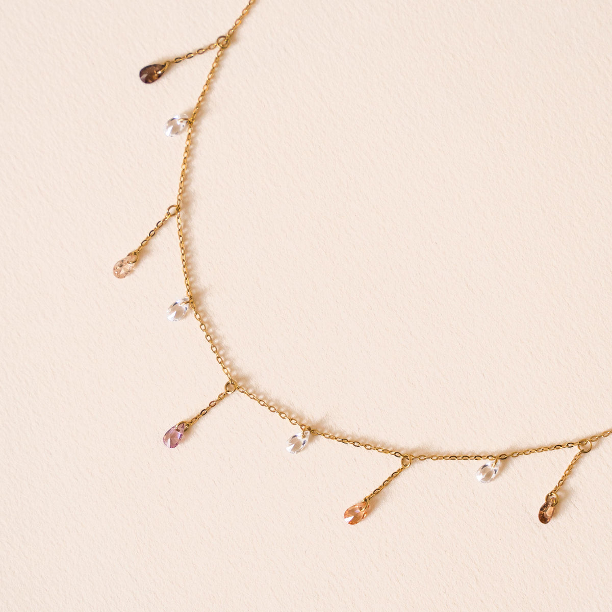 Collier gouttes zircons multicolores Marais photo 3