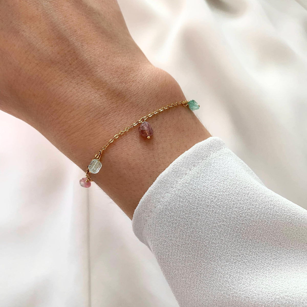 Bracelet tourmaline perles Olympe