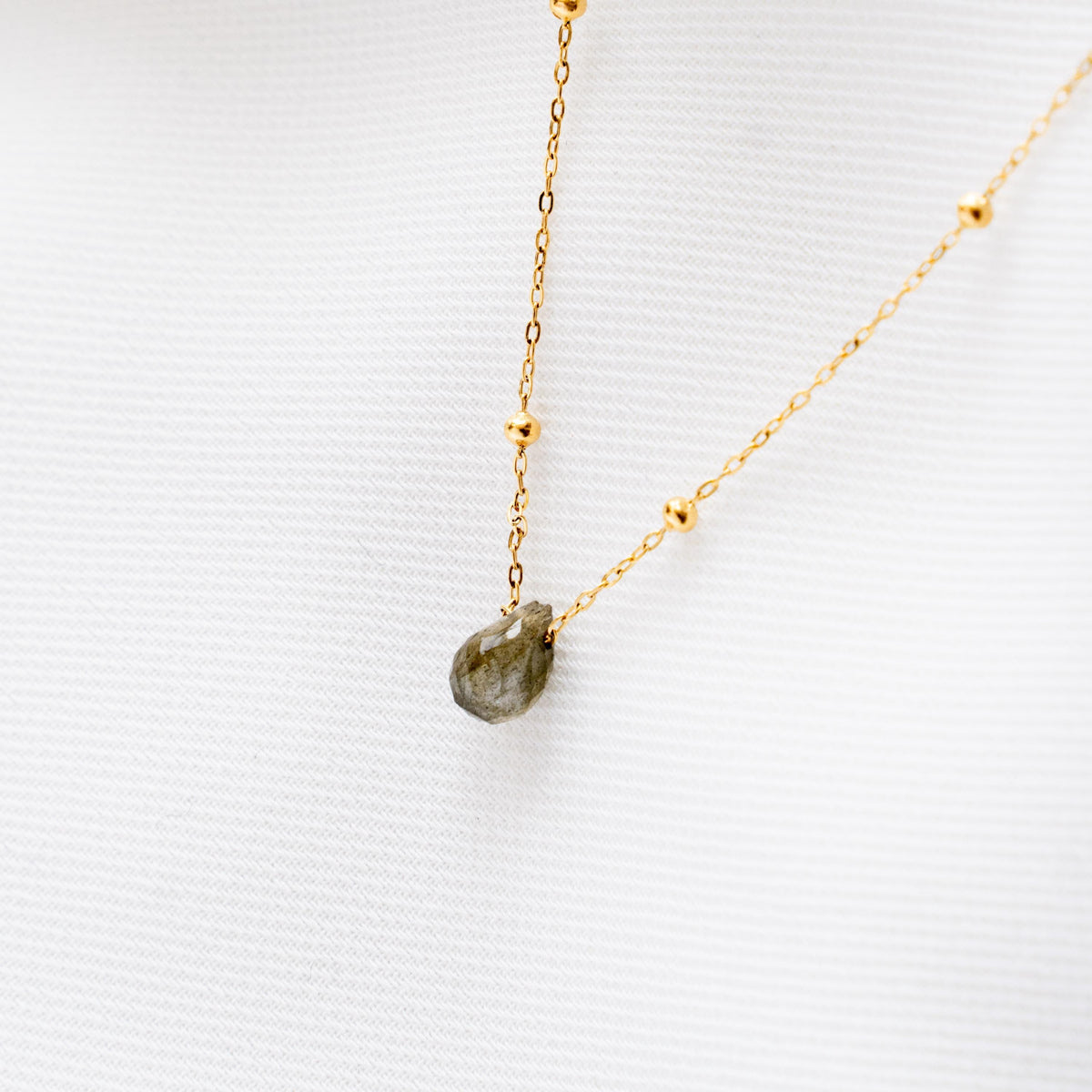 Collier pendentif goutte labradorite Félicie photo 2