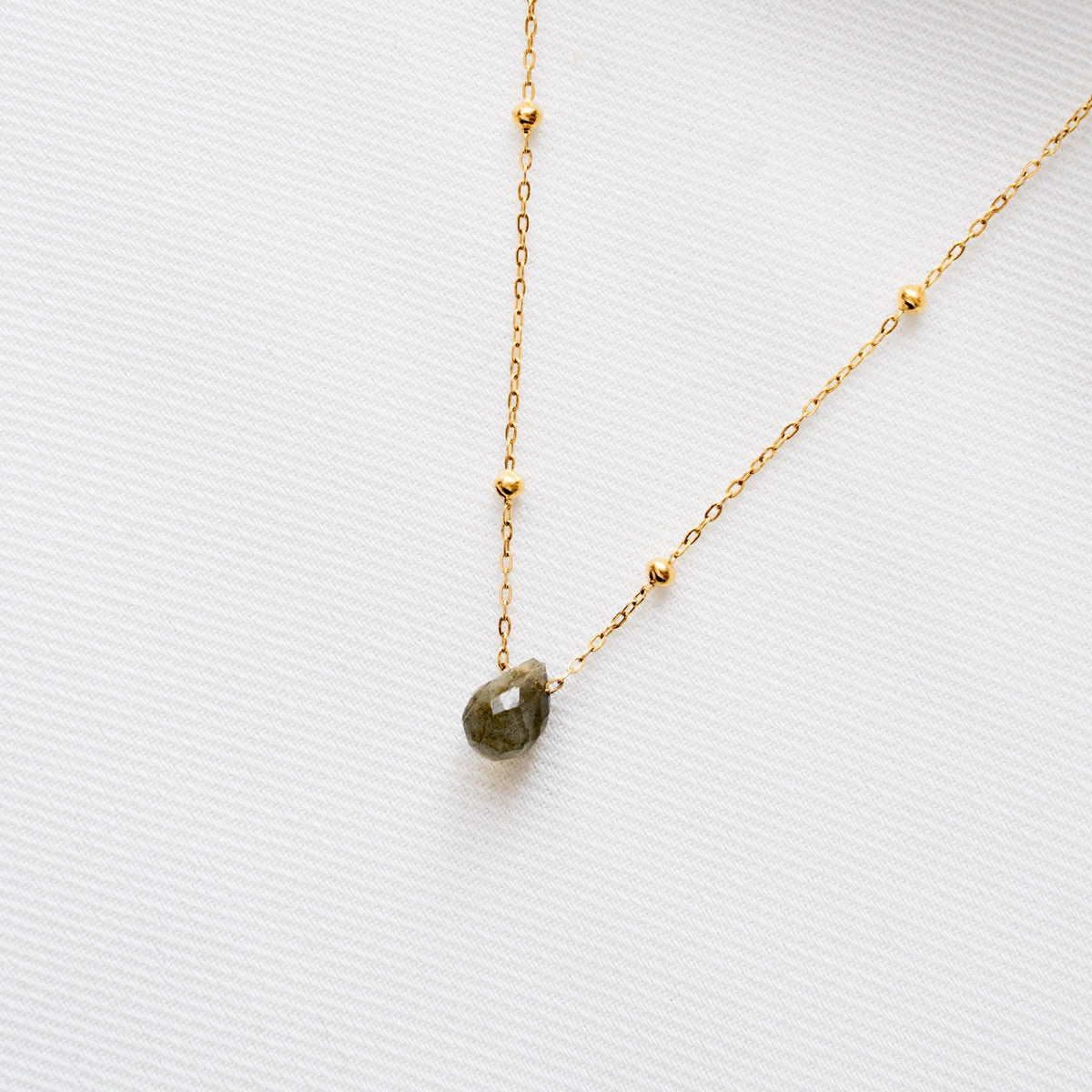 Collier pendentif goutte labradorite Félicie photo 3