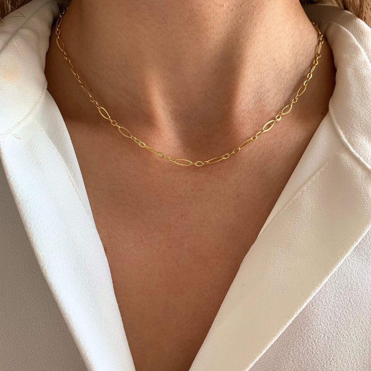 Collier femme grosse maille ovale Judith