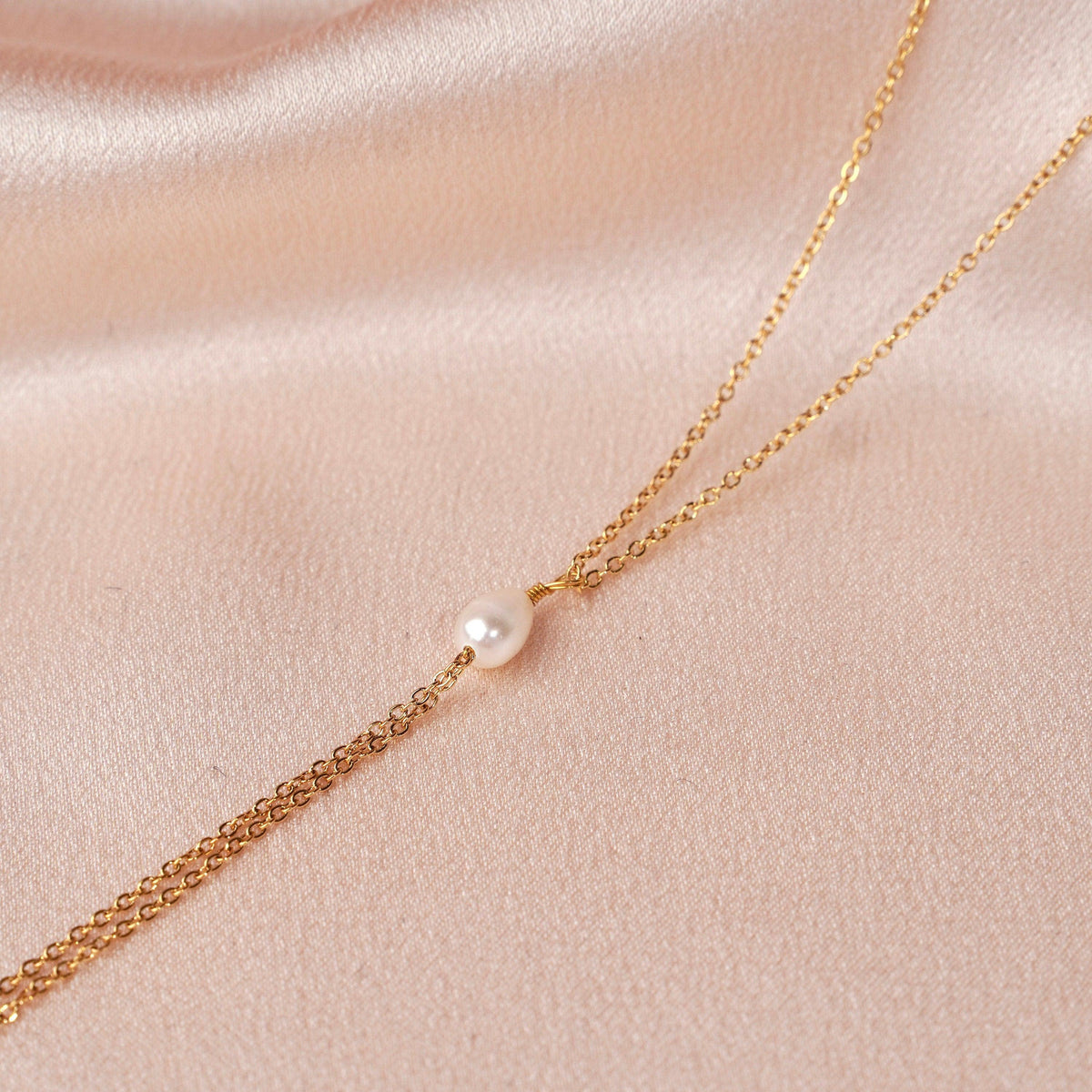 Collier en Y lasso perle d'eau douce Passy photo 2
