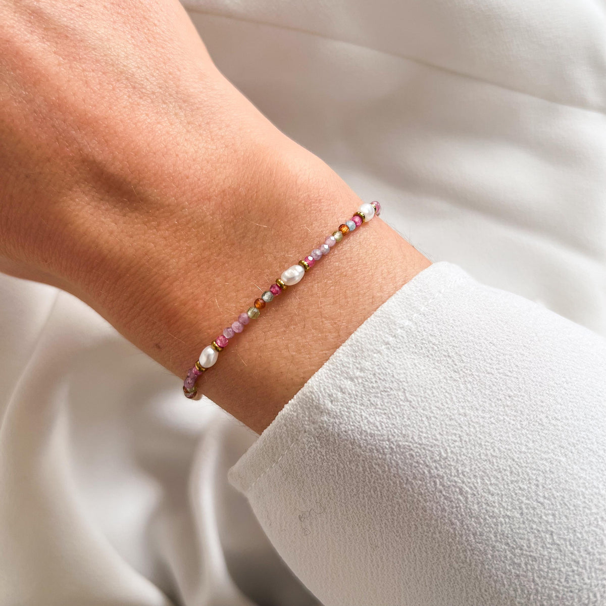 Bracelet perles agate rose Jeanne photo 4
