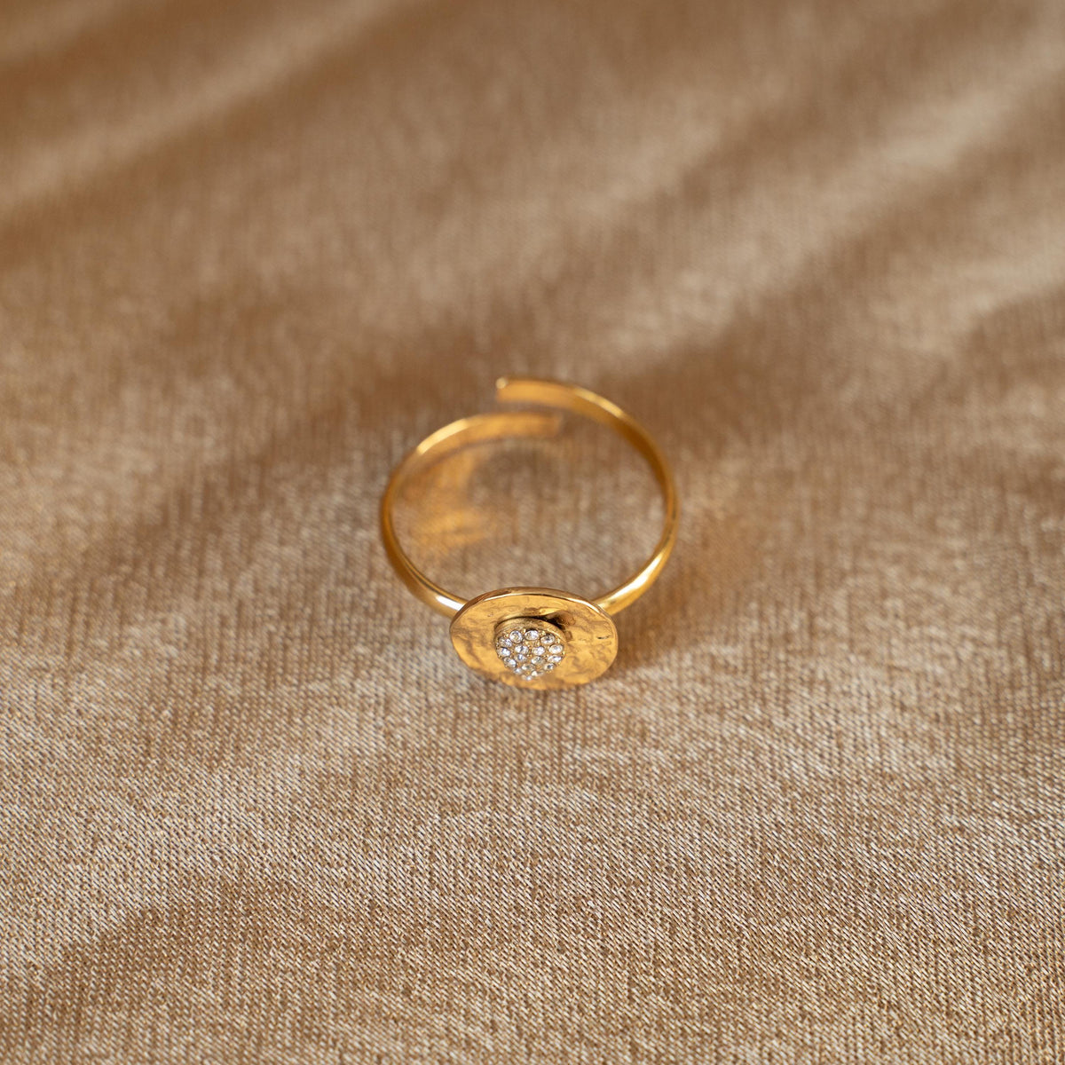 Bague femme cercle doré serti acier inoxydable Orsay photo 3
