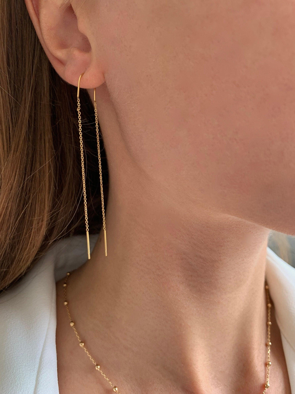 Boucles d'oreilles traversantes barrettes Eulalie
