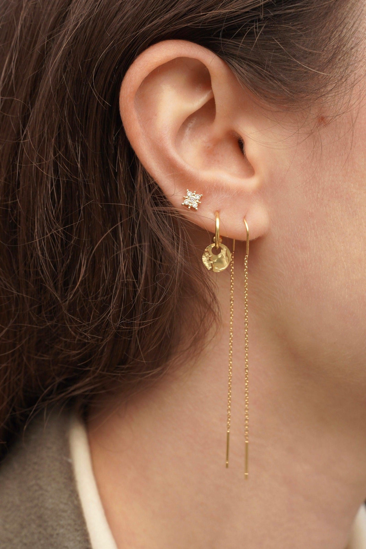 Boucles d'oreilles traversantes barrettes Eulalie photo 5