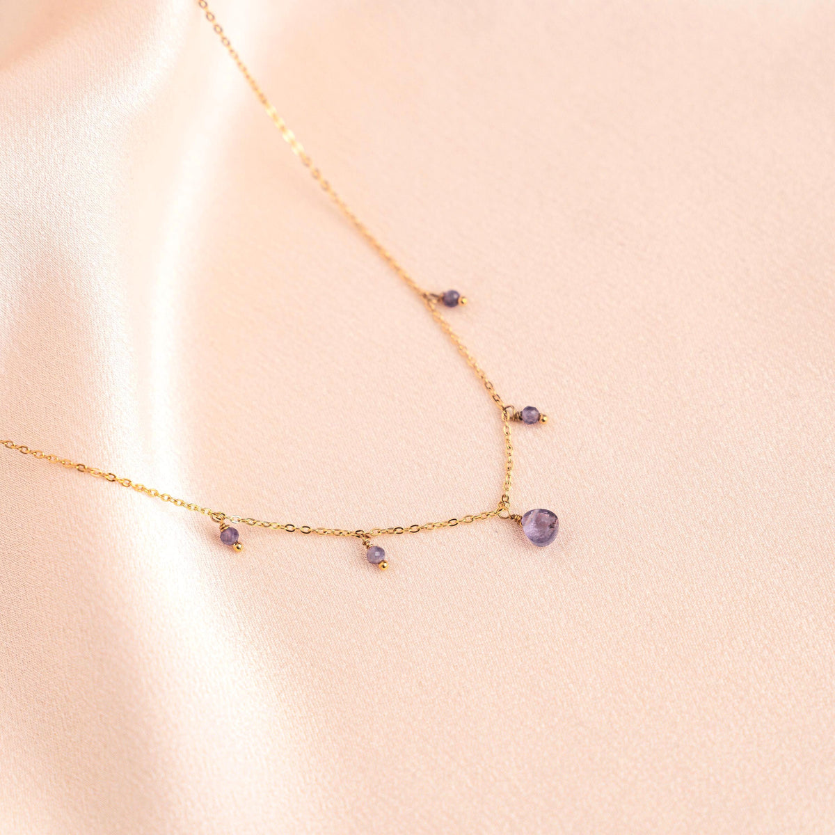 Collier perles améthyste pendentif Rosalie photo 4
