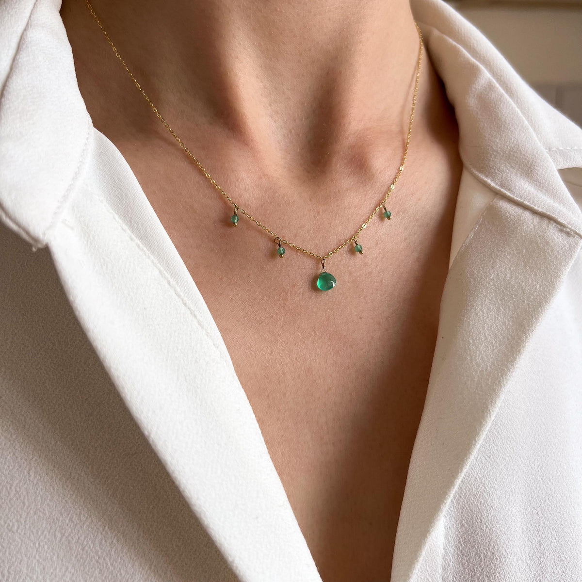 Collier perles améthyste pendentif Rosalie photo 5