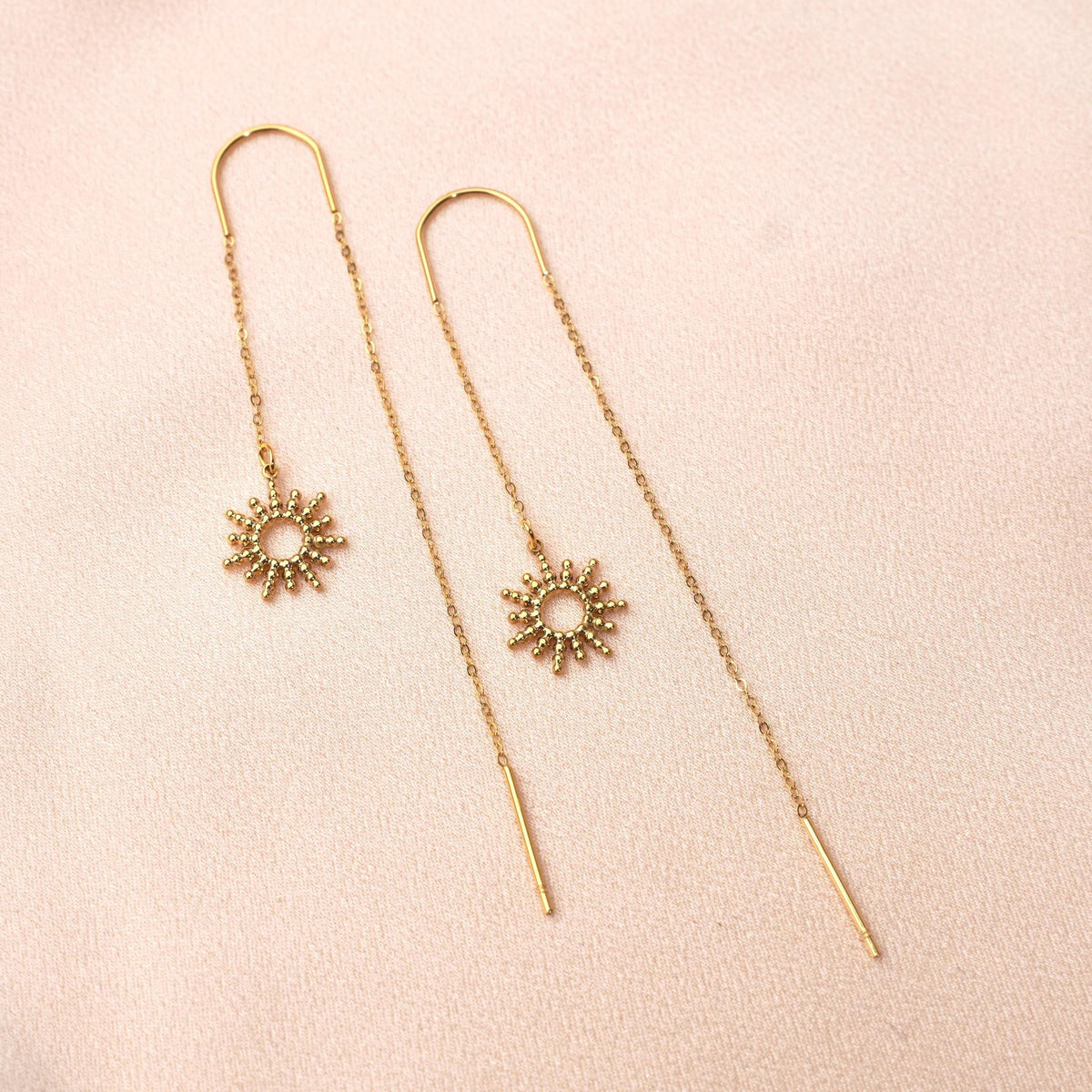 Boucles d'oreilles soleil traversantes Éléonore photo 2