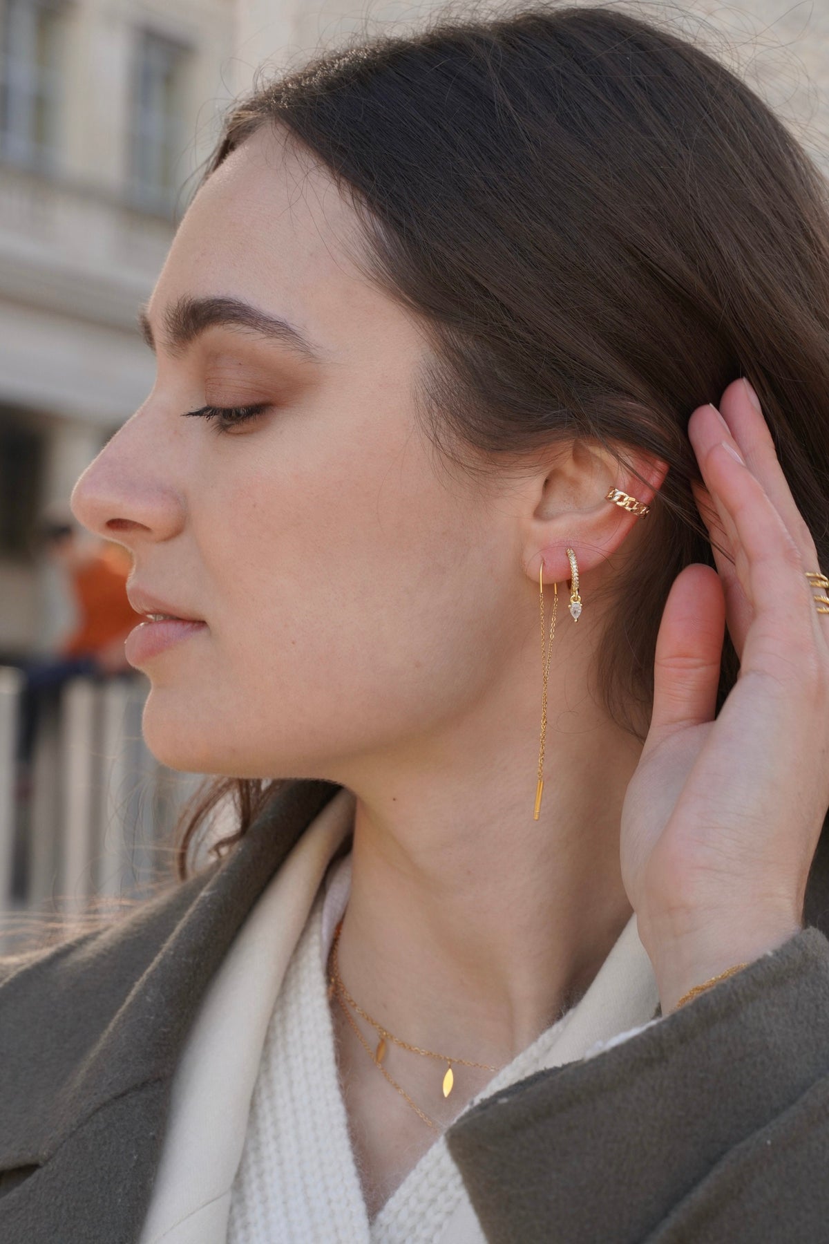 Earcuff chaîne plaqué or Romy photo 2