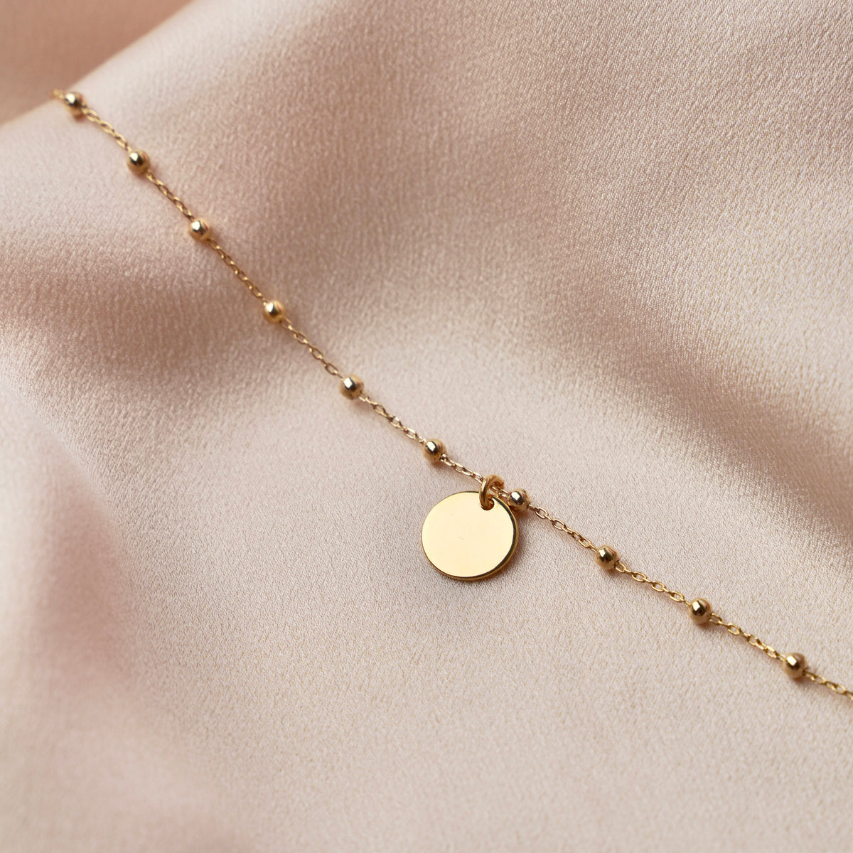 Collier chaîne à billes médaille ronde Bérangère photo 3