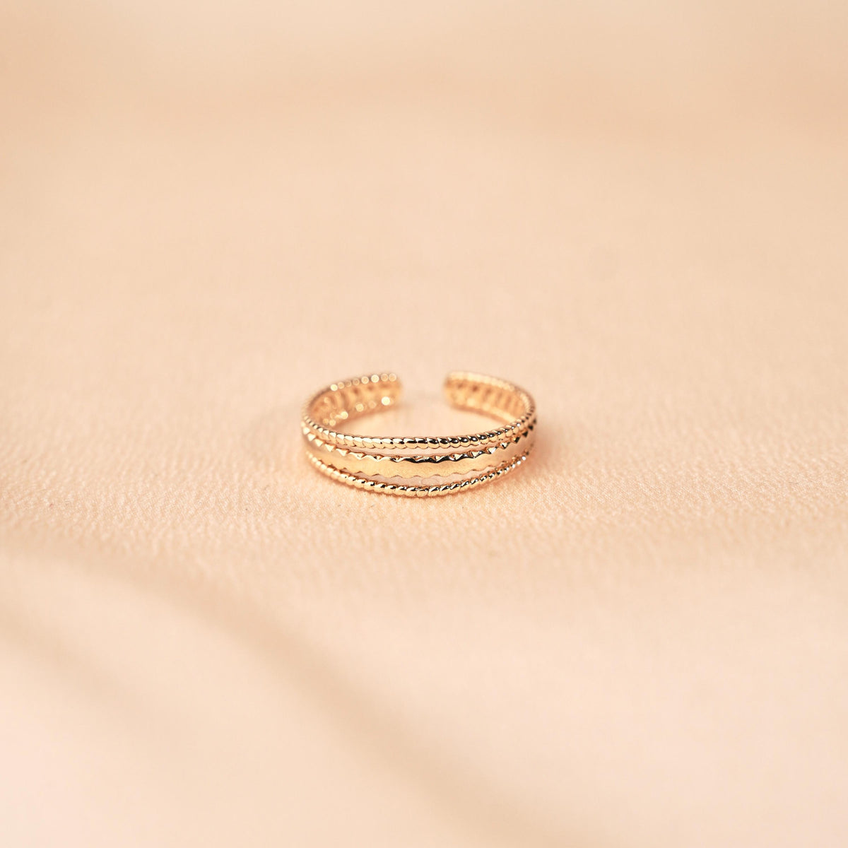 Bague fine plaqué or trois anneaux Thaïs