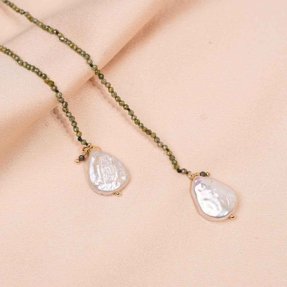 Collier perles cristal vert et perles Aurélia photo 5