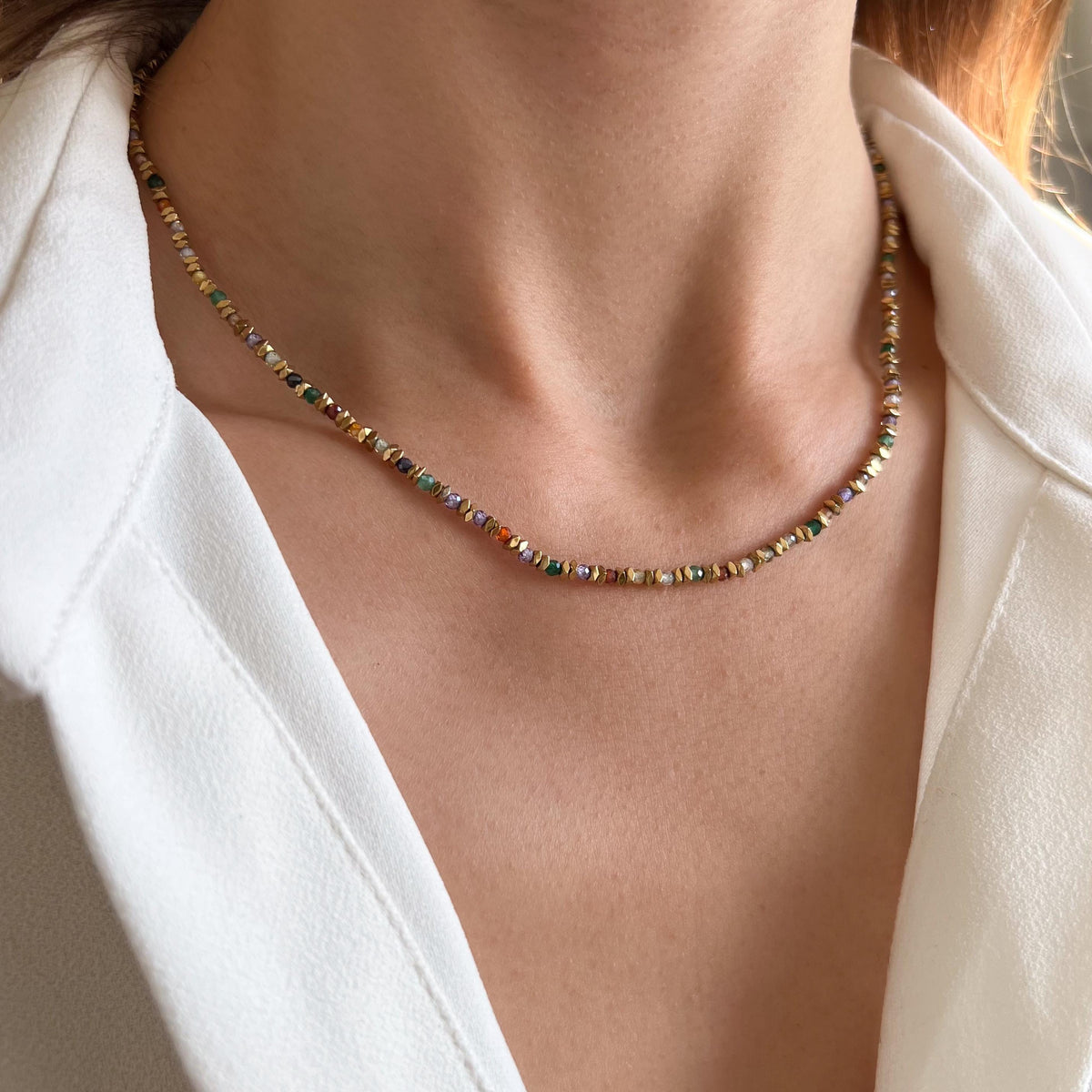 Collier perles pierres naturelles Anouchka