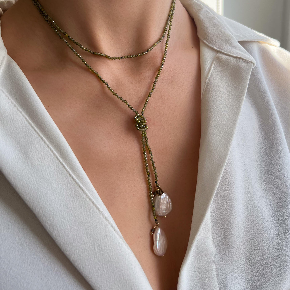Collier perles cristal vert et perles Aurélia photo 8