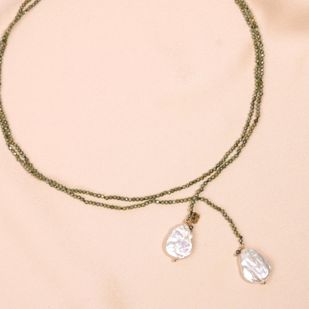 Collier perles cristal vert et perles Aurélia photo 2