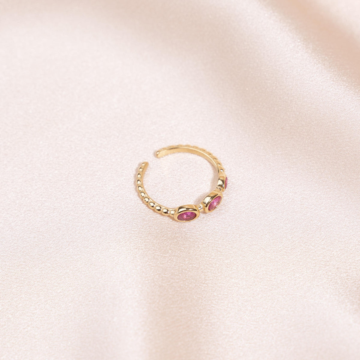 Bague femme trois pierres roses Juliette photo 3