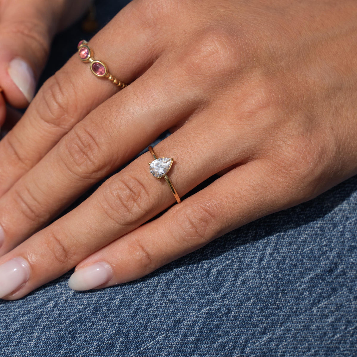 Bague femme solitaire zircon goutte Alma photo 4