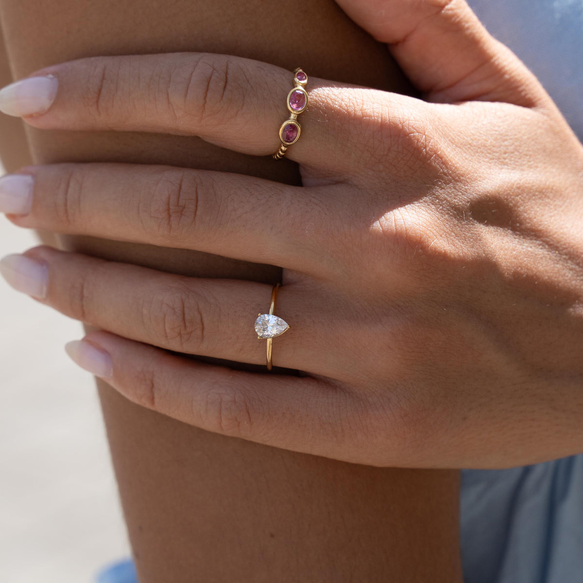 Bague femme solitaire zircon goutte Alma photo 6