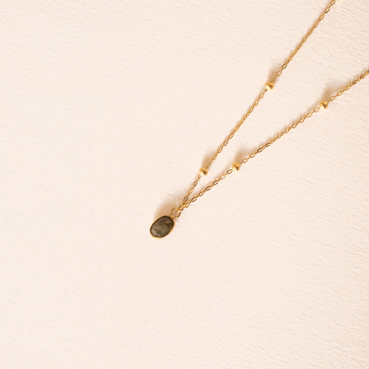 Collier pendentif pierre ovale quartz rose Adèle photo 6