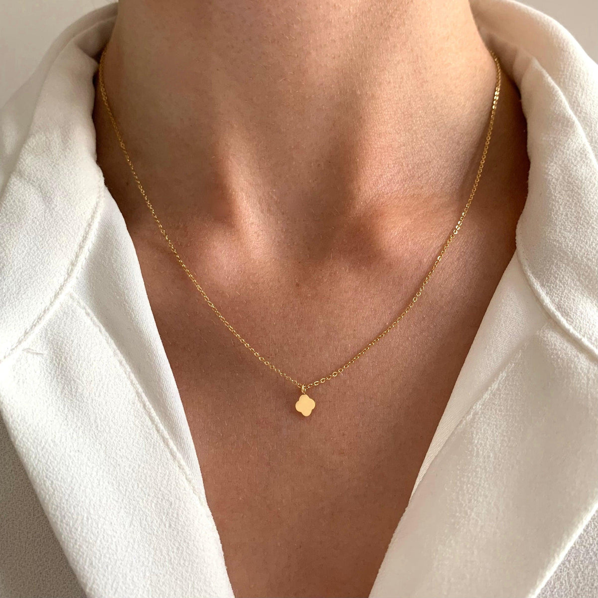 Collier pendentif trèfle Cosima