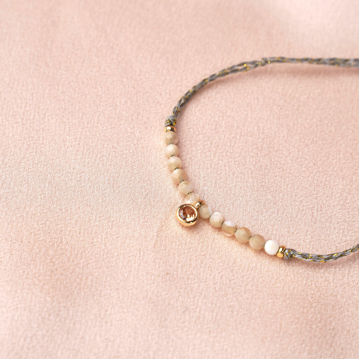 Bracelet perles améthyste et zircon Salomé photo 5