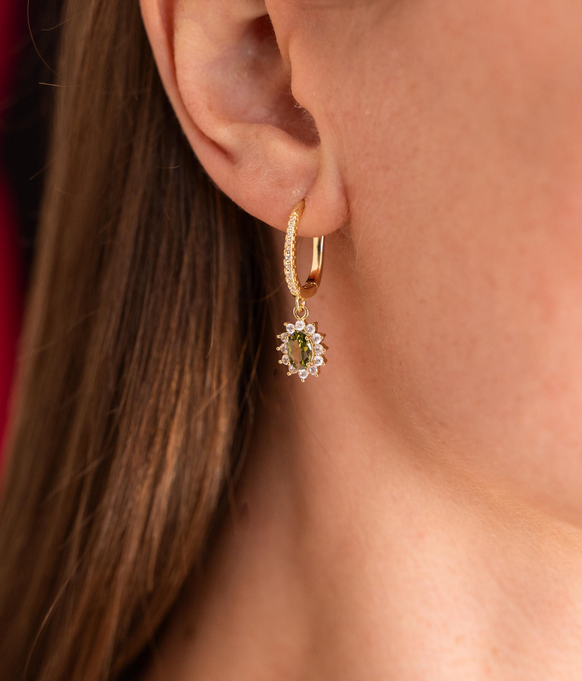 Boucles d'oreilles cristal serti zircons Émilie